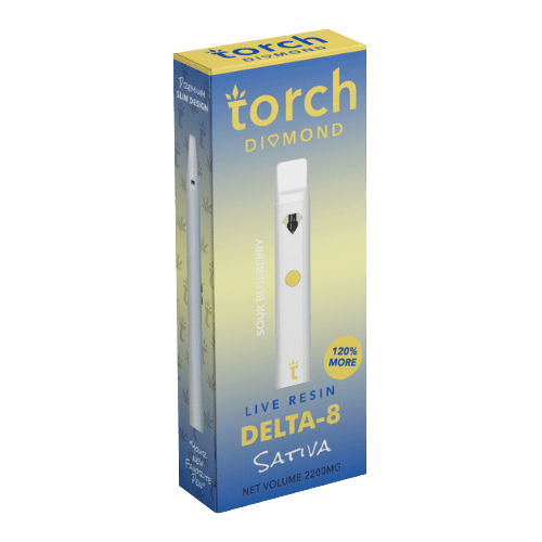 Torch - Delta 8 - Live Resin - Disposable Vape - Sour Blueberry - 2G