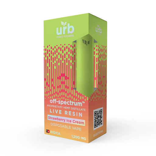 URB - Live Resin - Disposable Vape - Strawberry Ice Cream - 1200MG - Burning Daily
