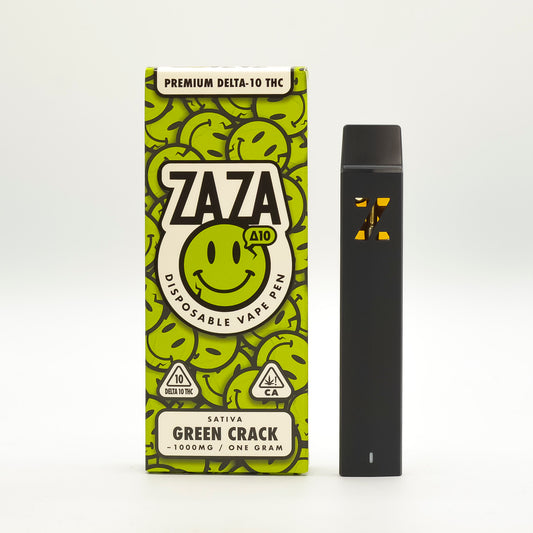 ZAZA - Delta 10 - Disposable - Green Crack - 1G - Hybrid - Burning Daily