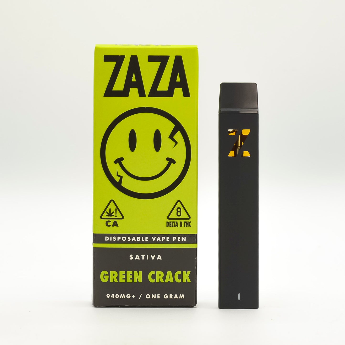 ZAZA - Delta 8 - Disposable - Green Crack - 1G - Hybrid - Burning Daily