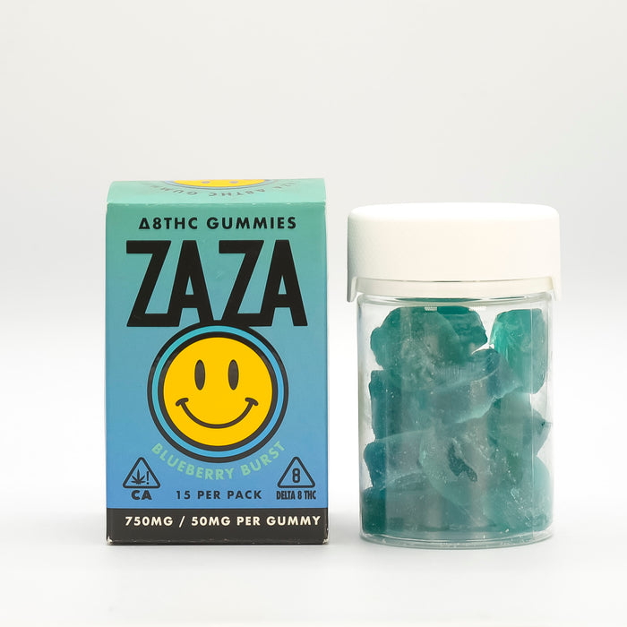 ZAZA - Delta 8 - Edibles - Gummies - Blueberry Burst - 750MG - Burning Daily