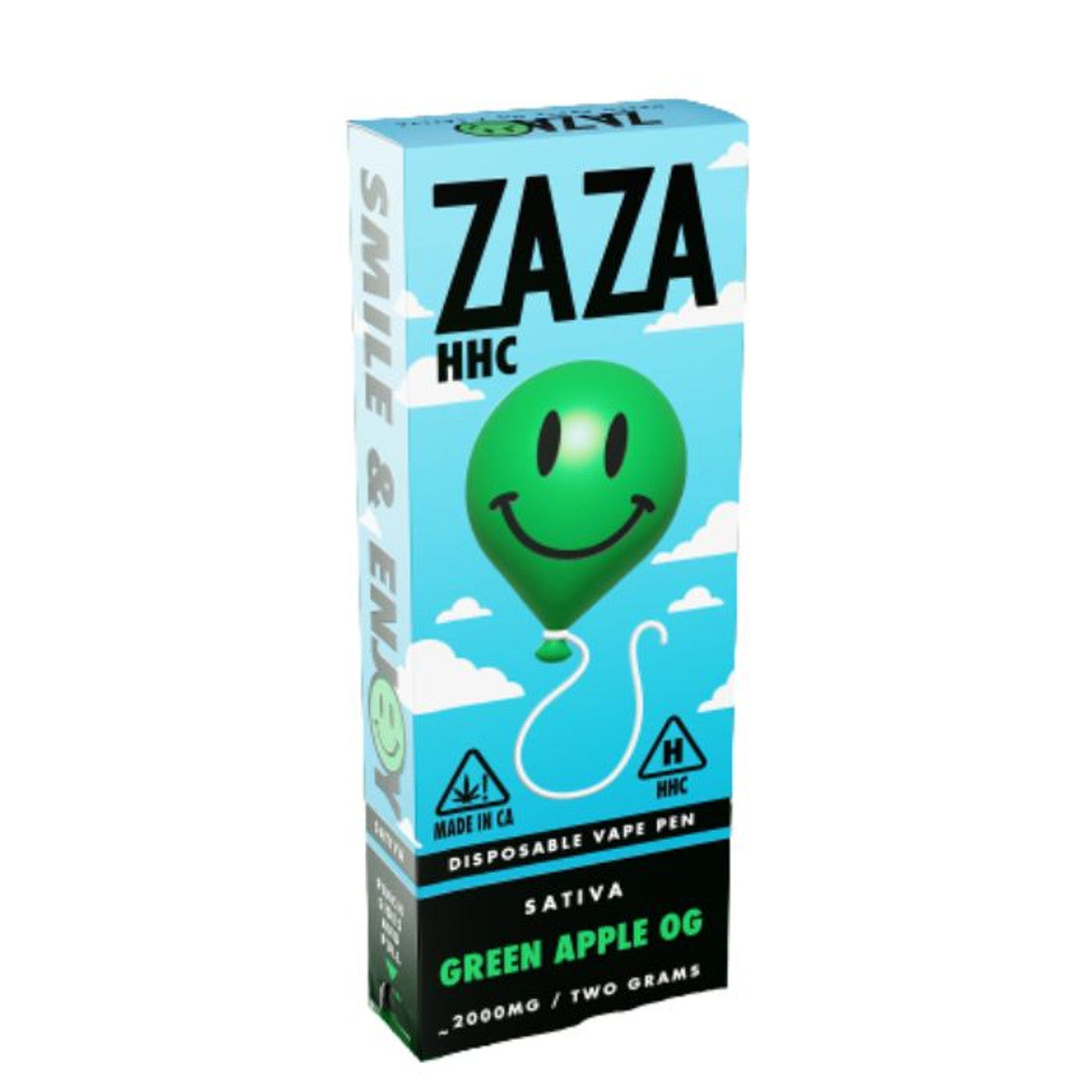 ZAZA - HHC - Disposable Vape - Green Apple OG - 2G - Burning Daily