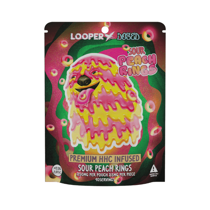 Looper - Dosed - HHC - Edibles - Sour Peach Rings - 250MG
